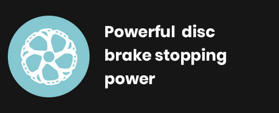 Powerful disc brake stopping power