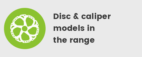 Disc & caliper models in the range