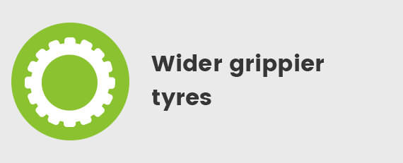 Wider Grippier Tyres