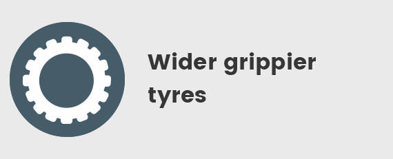 Wider Grippier Tyres