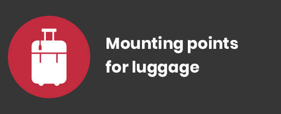 Mounting points for luggage