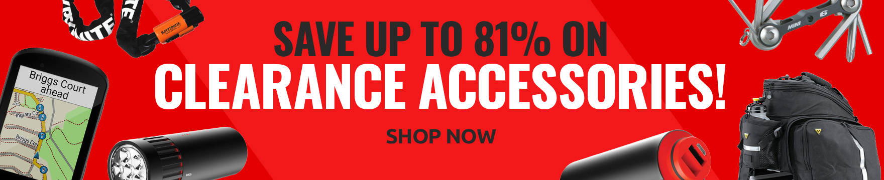 Save on clearance accessories!
