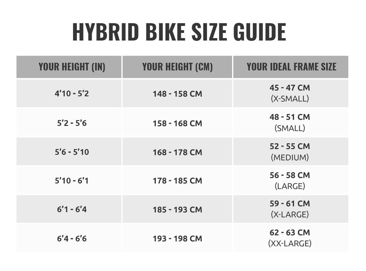 cube bike size chart