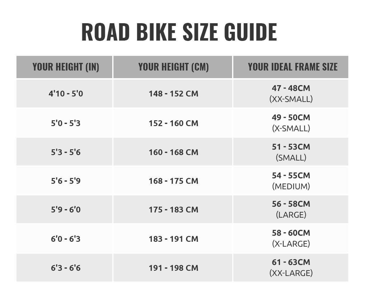 cube mountain bike size chart